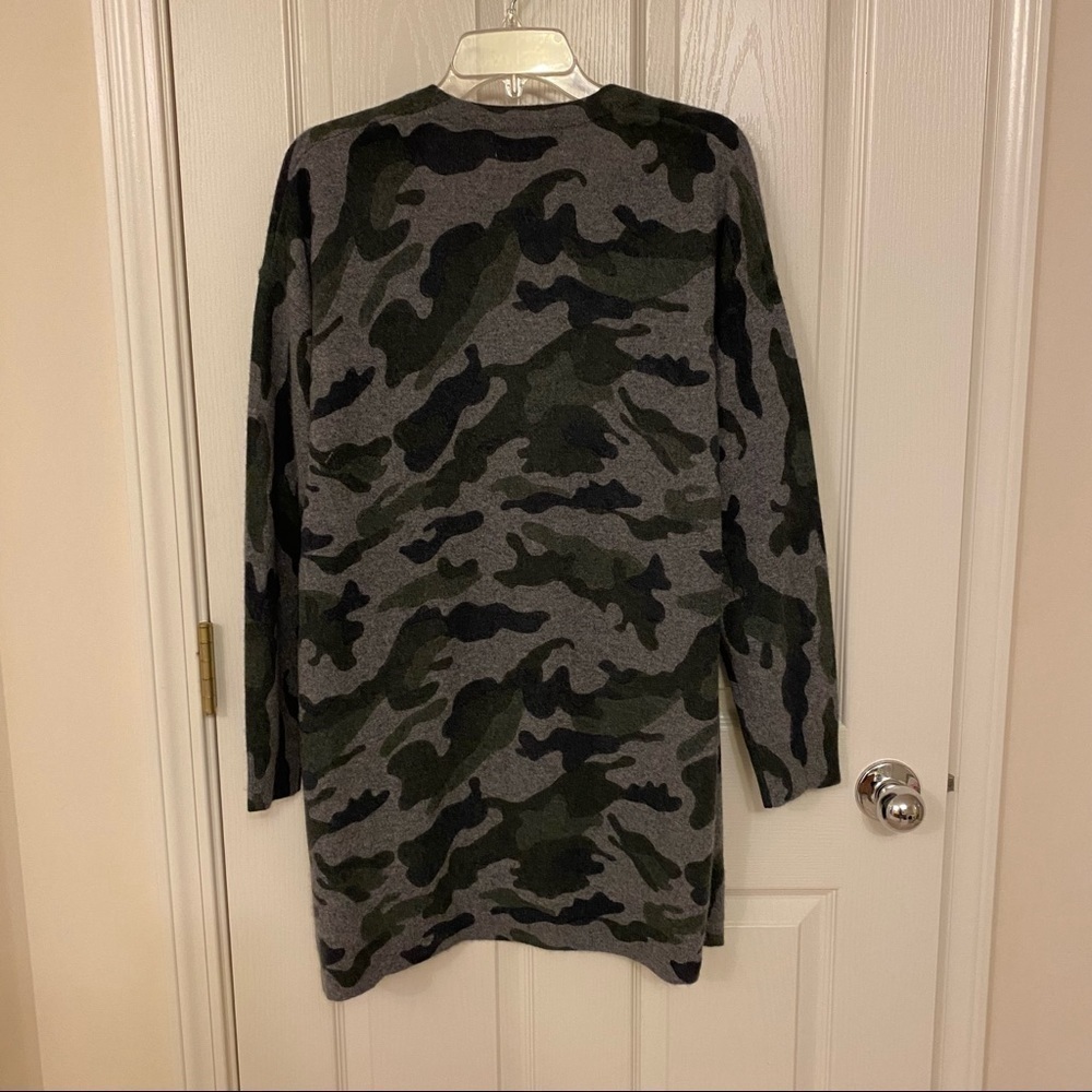 MAGASCHONI Cashmere Camo Open Front Cardigan in Olive Camo Size L - Picture 9 of 11